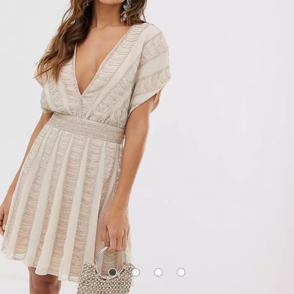 ASOS Beaded Sequin Mini Skater Dress NWT sz 6